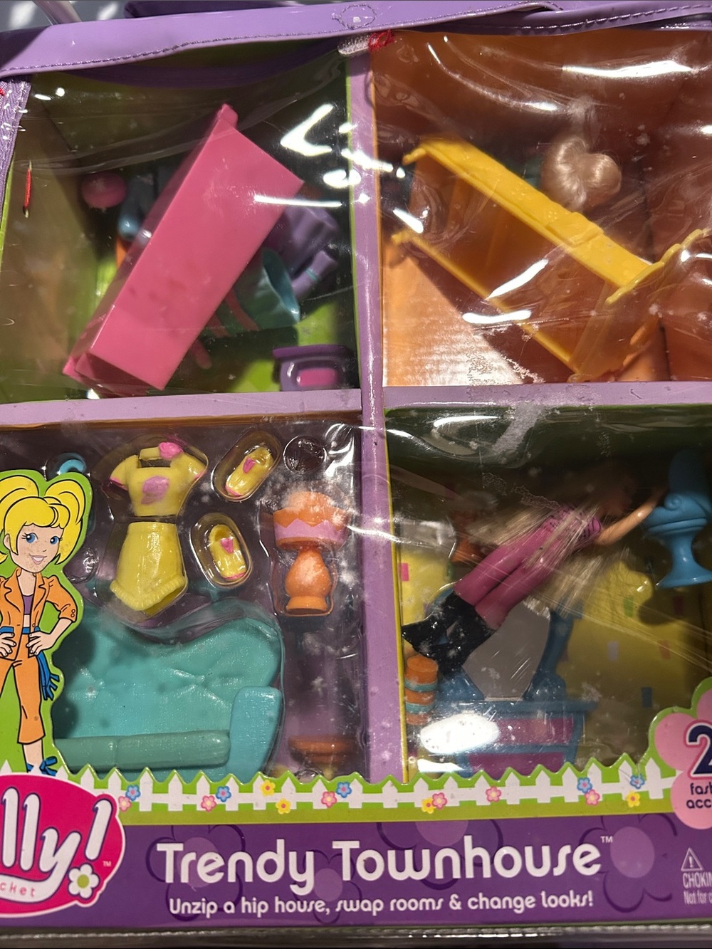 VINTAGE 2003 Polly Pocket Trendy Townhouse Original box Set w/ 3 Dolls Nostalgia